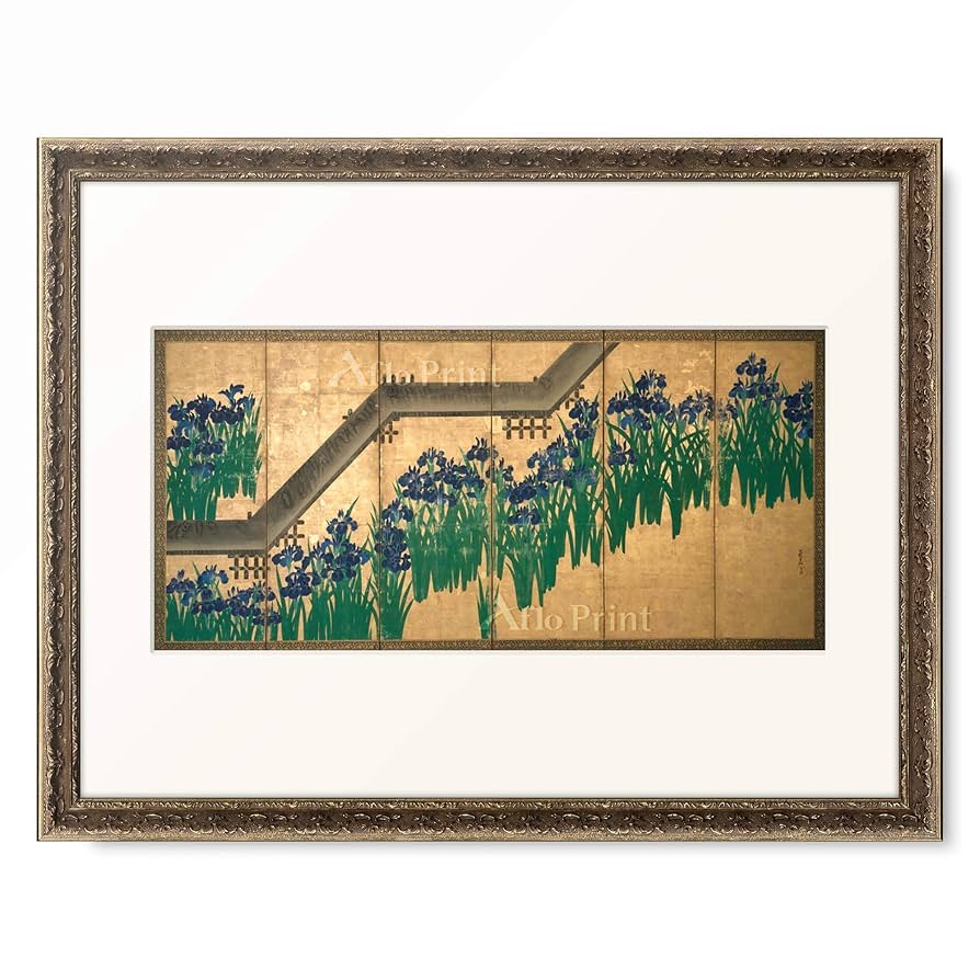 Amazon.co.jp: 尾形光琳 Ogata Korin 「八ツ橋図屏風(八橋図屏風